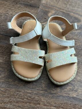 Cat & Jack White Glitter Strap Sandals for Kids